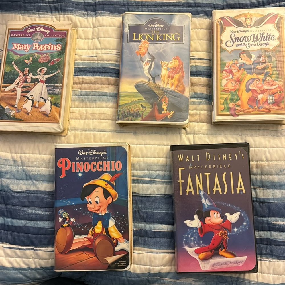 Lot of Disney Walt Disney masterpiece collection VHS Tapes Movies